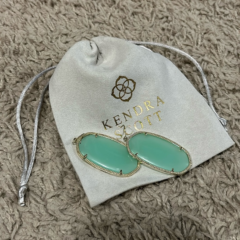 Large teal Kendra Scott earrings
